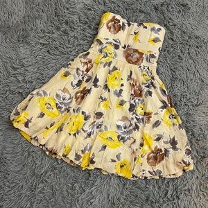 Charlotte Russe Womens Strapless Mini Dress with Floral Design